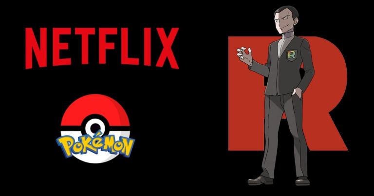 Pokemon Banner featuring Netflix Logo, Pokeball, Pokemon, Giovanni and Team Rocket