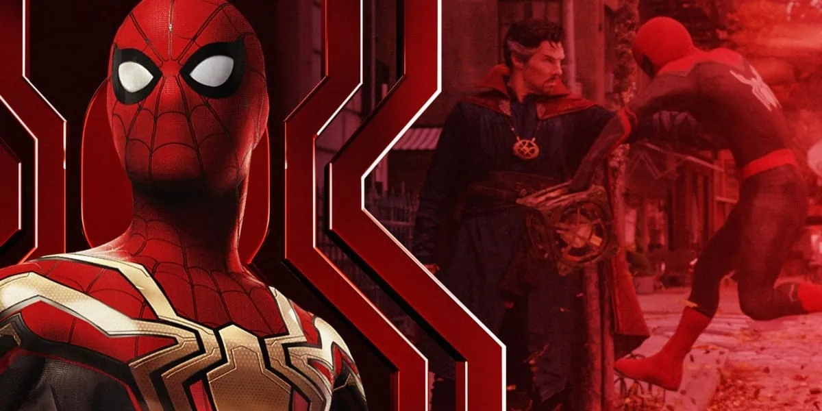 Strange vs Spider-man in No Way Home banner