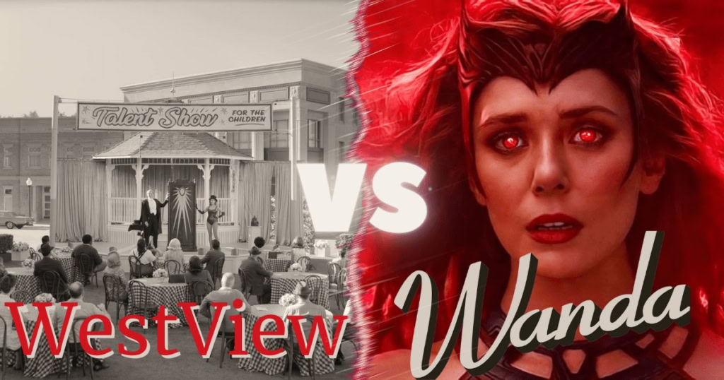 Westview vs. Wanda Maximoff in a dramatic showdown scene.