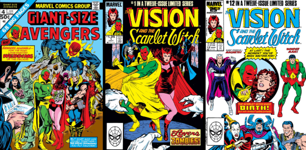 scarlet witch and vision covers