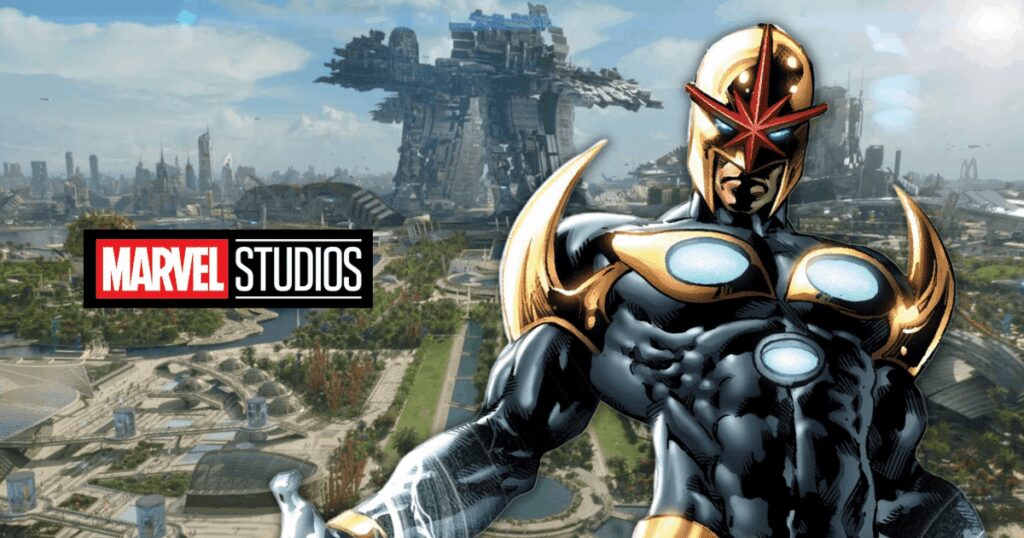 This is a picture of Richard Rider aka Nova in front of Xandar