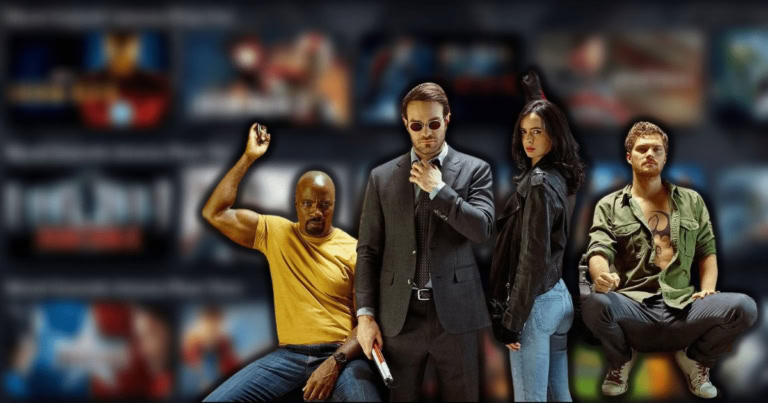 The Defenders cast members posing together for a promotional image on Disney+.