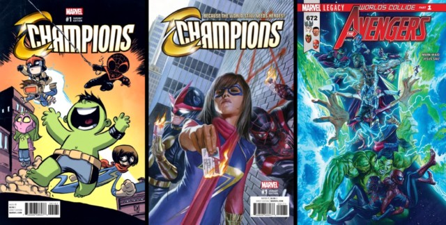 champions and avengers covers marvel comics