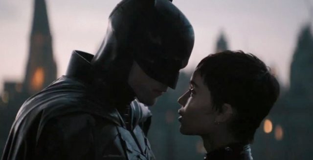 Batman (Robert Pattinson) and Catwoman (Zoë Kravitz) from The Batman (2022)