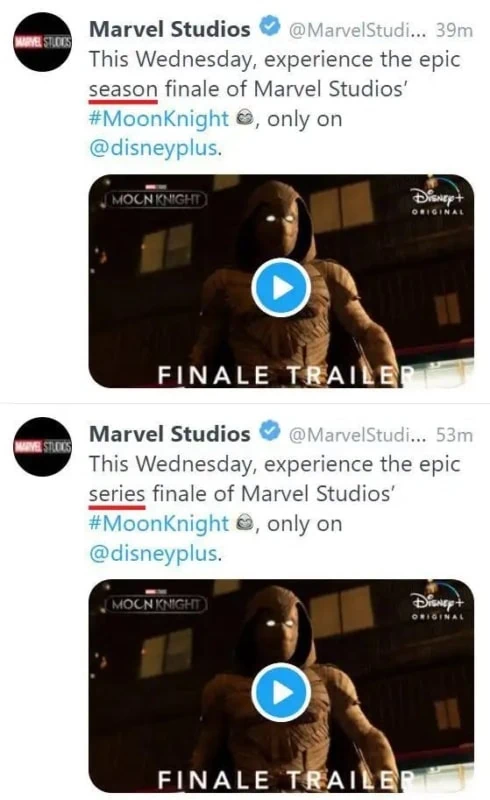 series to season finale change moon knight tweet