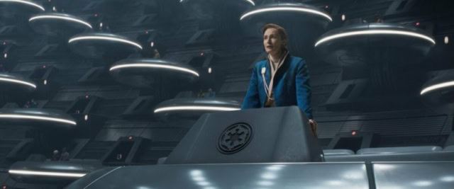 Mon Mothma in the Imperial Senate Andor