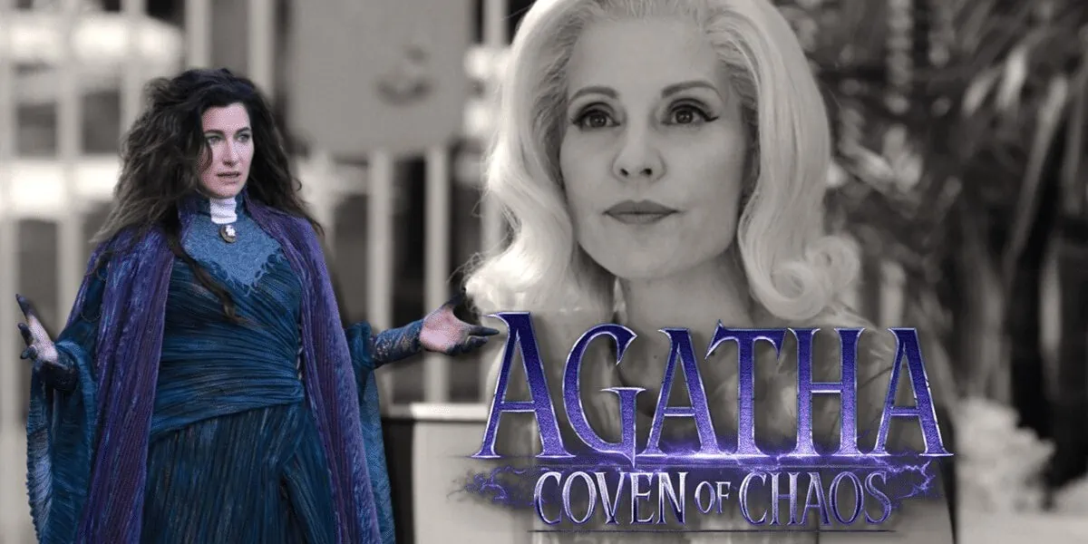 Agatha and Dottie with the 'Agatha: Coven of Chaos' logo