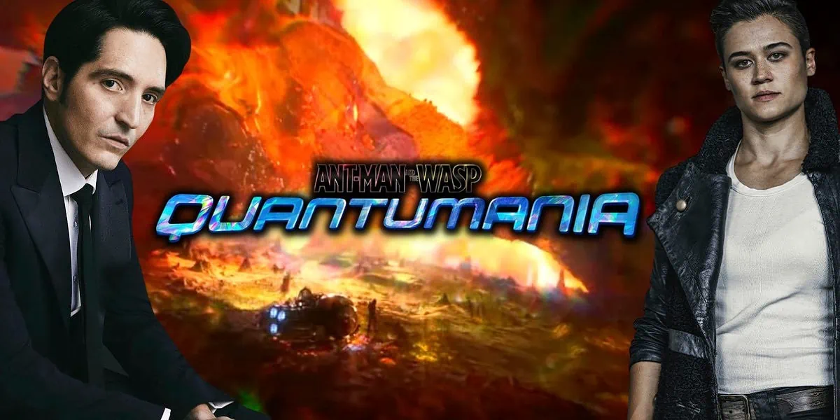 Katy O'Brian and David Aastmalchian Ant-Man and the Wasp Quantumania Banner