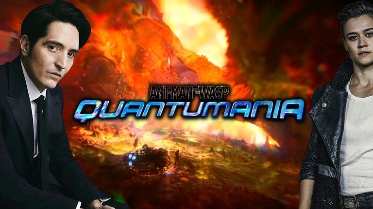Katy O'Brian and David Aastmalchian Ant-Man and the Wasp Quantumania Banner