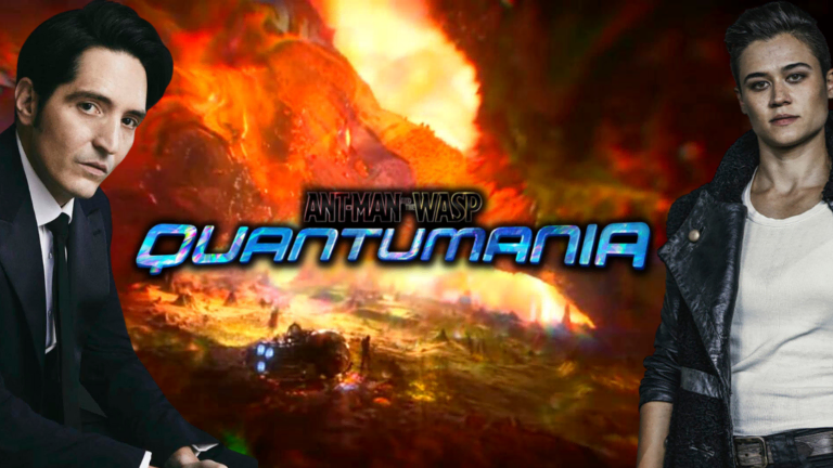 Katy O'Brian and David Aastmalchian Ant-Man and the Wasp Quantumania Banner