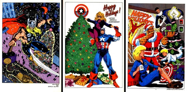 holiday-special-comics-marvel-Superheroes-happy-captain-america-fantastic-four-thor