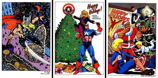 holiday-special-comics-marvel-Superheroes-happy-captain-america-fantastic-four-thor