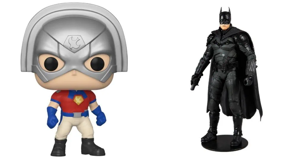 Examples of DC figures and Funko POPs