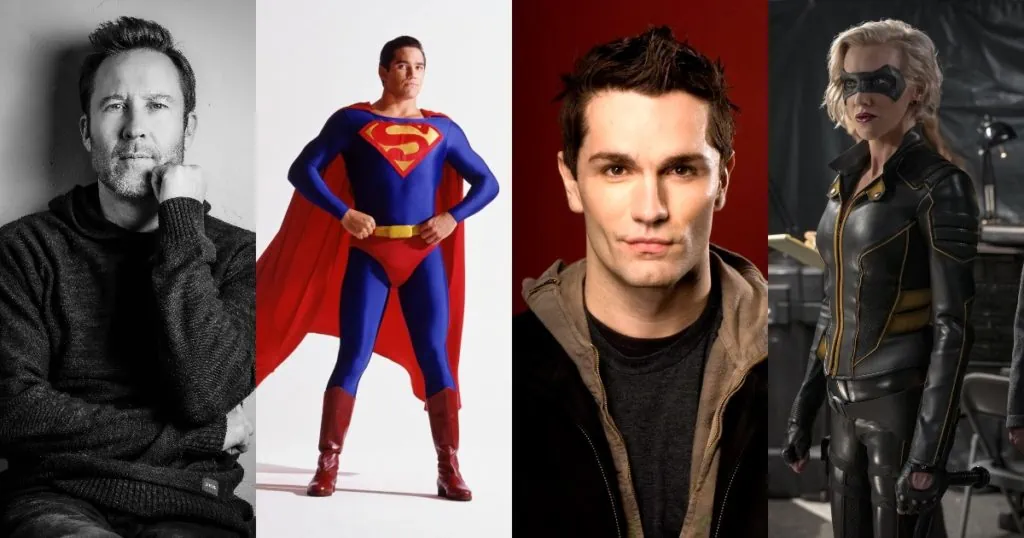 Michael Rosenbaum, Dean Cain as Superman, Sam Witwer, and Katie Cassidy as Black Canary 