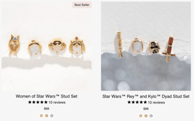 Girls Crew Women of Star Wars and Dyad stud sets (girls crew.com)