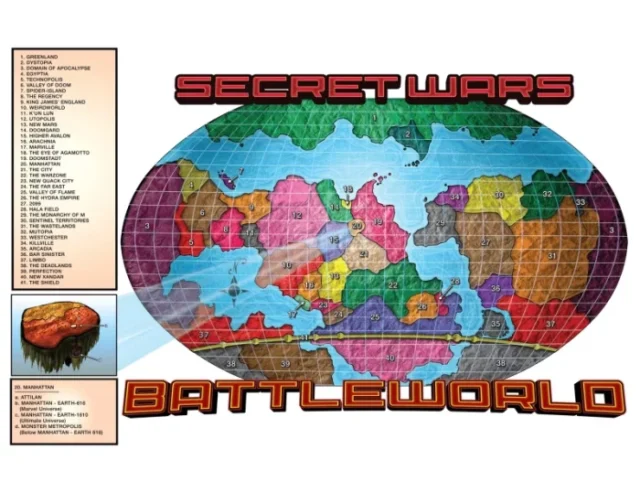 Map of Battleworld from Secret Wars - Volume 1