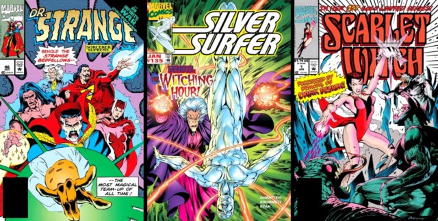 agatha-harkness-comics-covers-1990s-2000s-doctor-strange-silver-surfer-scarlet-witch