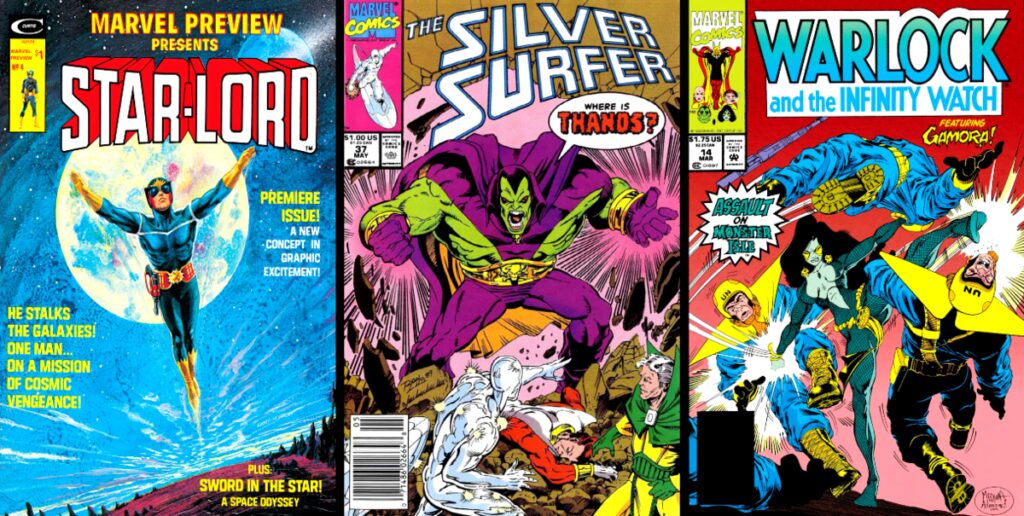 covers-1970s-1980s-1990s-starlord-quill-drax-gamora-classic-silver-surfer-warlock-infinity-watch