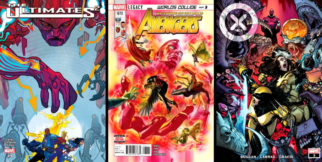 A colorful comic book cover featuring Marvel characters and the High Evolutionary.