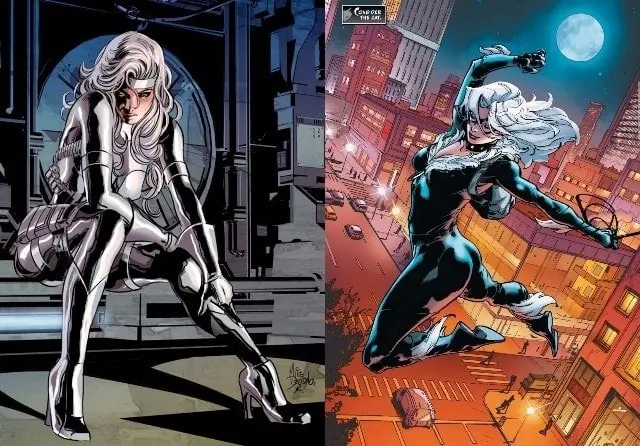 Silver sable and Black cat marvel comics