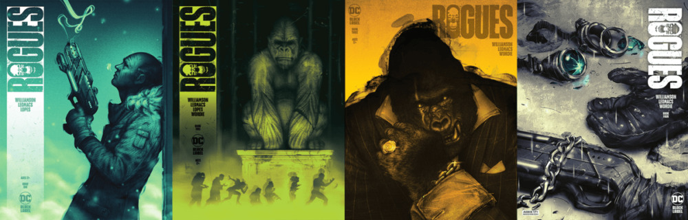 Covers of all 4 issues of Rogues