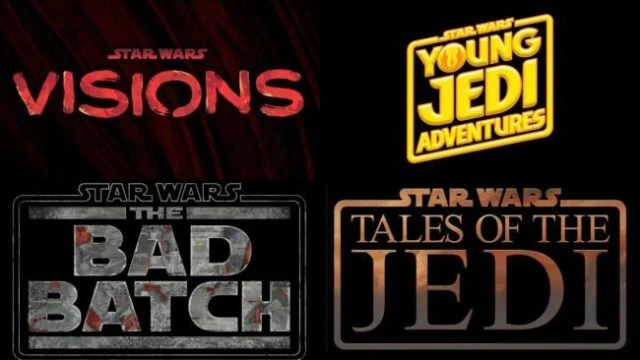 Logos for the upcoming animated Disney+ Star Wars series