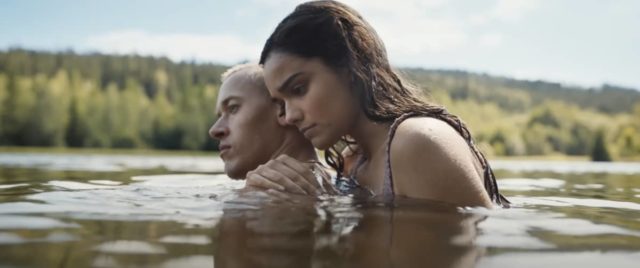 Snow and Lucy Gray at the lake in District 12 (songbirds and snakes)