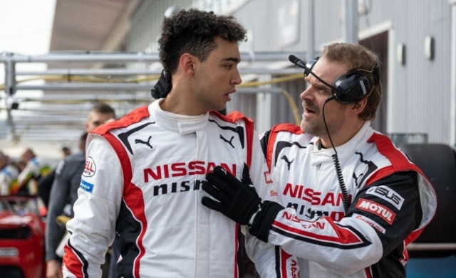 David Harbour and Archie Madekwe in Gran Turismo