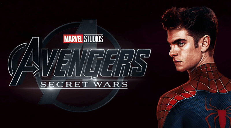 Spider-Man in costume from Marvel's Avengers: Secret Wars movie poster.