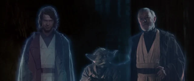 Anakin reuniting with Obi-Wan and Yoda (Disney/Lucasfilm)