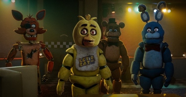 Foxy, Chica, Freddy Fazbear and Bonnie in Five Nights at Freddy's. 
