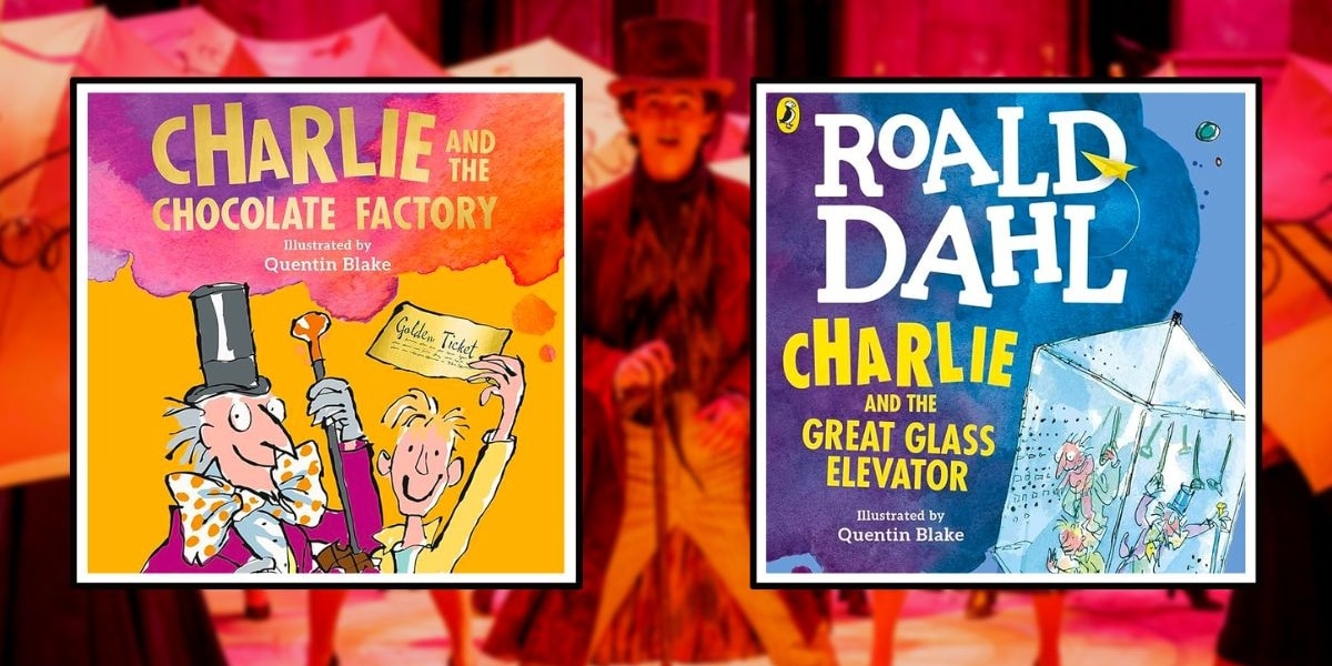 Wonka Books Roald Dahl Charlie and the Chocolate Factory/Charlie and the Great Glass Elevator Banner
