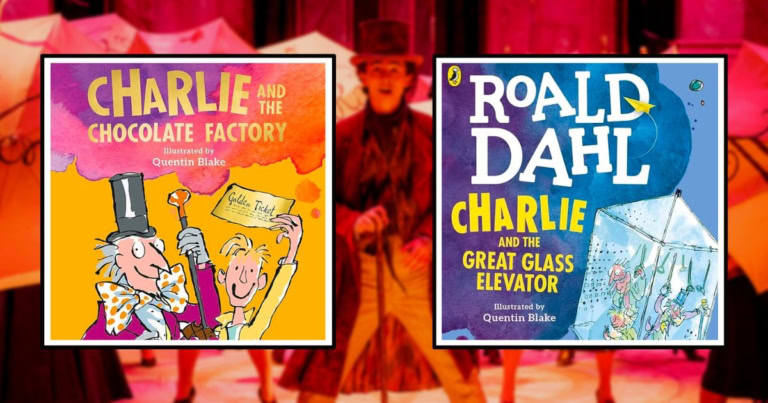 Wonka Books Roald Dahl Charlie and the Chocolate Factory/Charlie and the Great Glass Elevator Banner