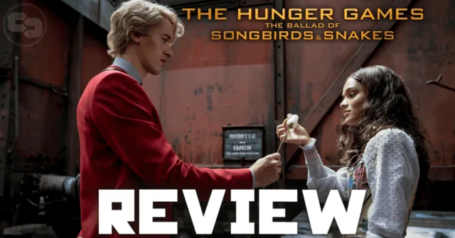 Ballad of Songbirds and Snakes movie review banner Coriolanus Snow and Lucy Gray Baird