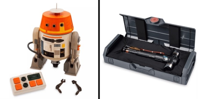 Chopper remote control droid and Kylo Ren legacy lightsaber hilt