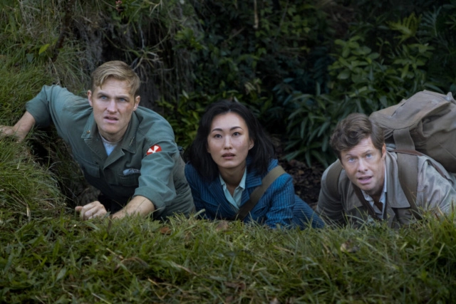 Wyatt Russell, Mari Yamamoto and Anders Holm in Monarch: Legacy of Monsters