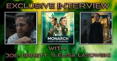Joe Tippett and Elisa Lasowski Monarch: Legacy of Monsters Exclusive Interview Banner