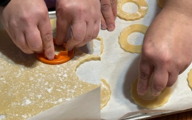 Doctor Who Jammy Dodgers- Cutting the dough and windows