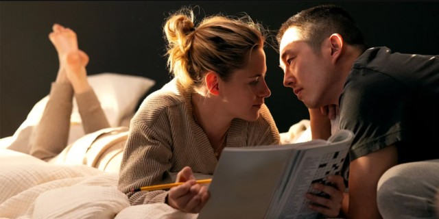 Kristen Stewart and Steven Yeun in Love Me.