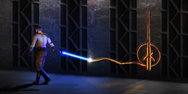 Promotional graphic for 'Jedi Knight' games 