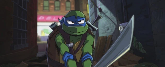 Leonardo (Nicolas Cantu) in Tales of the Teenage Mutant Ninja Turtles. (Paramount+)