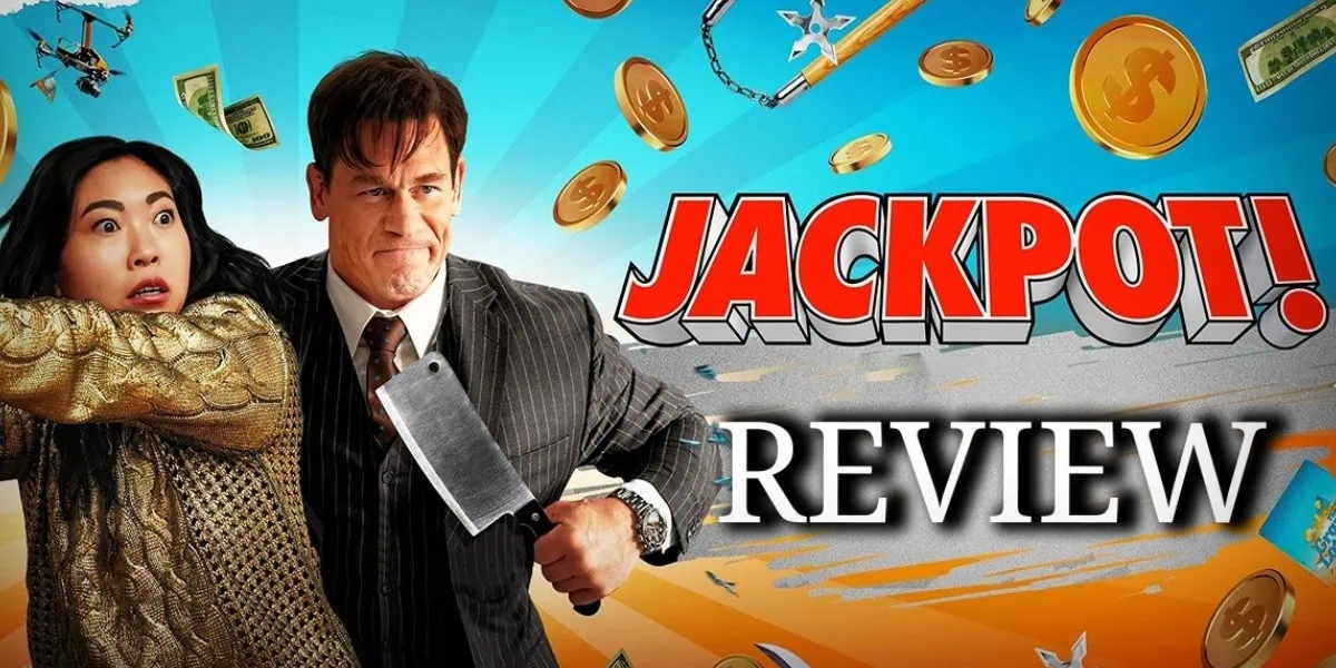 Jackpot! Awkwafina John Cena movie review banner