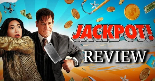 Jackpot! Awkwafina John Cena movie review banner