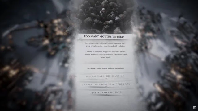 Example of morality system in Frostpunk 2