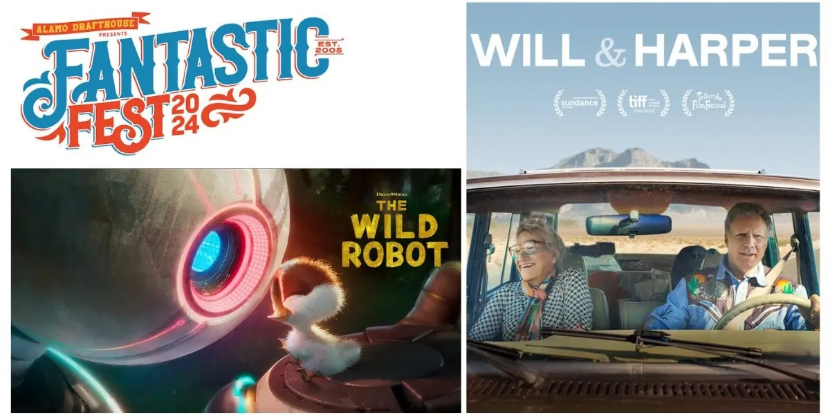 Will & Harper and The Wild Robot review banner Fantastic Fest 2024