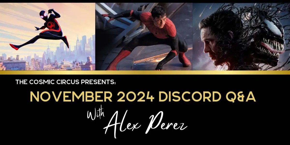 Spider-Man, Miles Morales, Peter Parker, Venom, Eddie Brock, Marvel Sony Q&a banner for November 2024 Discord