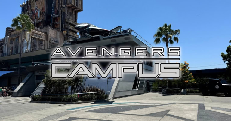 Avengers Campus entrance at Disney California Adventure theme park.