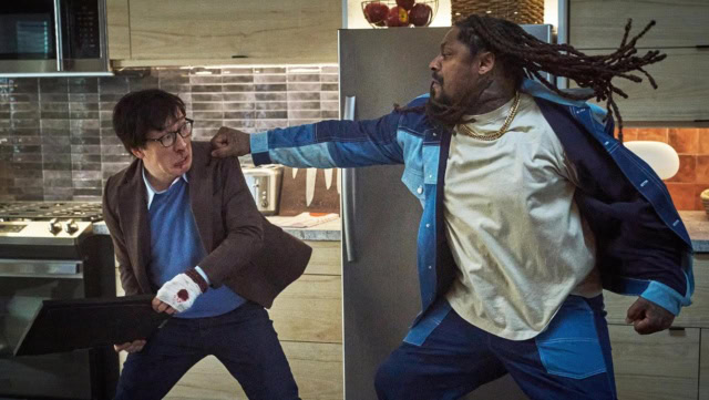 Ke Huy Quan and Marshawn Lynch fighting in Love Hurts
