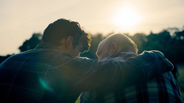 David Corenswet as Clark Kent & Pruitt Taylor Vince as Jonathan Kent in 'Superman"