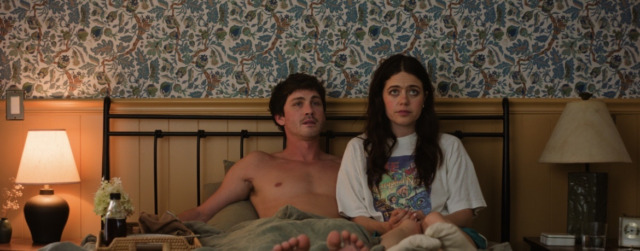 Molly Gordon and Logan Lerman in Oh, Hi.